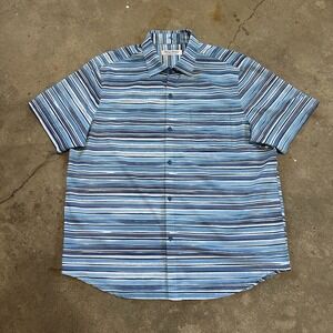 Tommy Bahama The Bahama Coast Island Zone Stretch Button Shirt XL Blue AOP